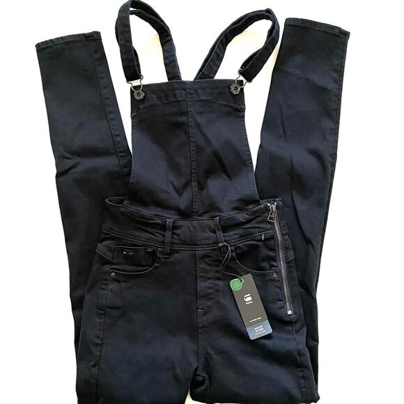 NWT G-STAR RAW Sz 25 x 29 Women’s LYNN HIGH WAIST SKINNY OVERALL JEANS Stretch - Picture 13 of 13